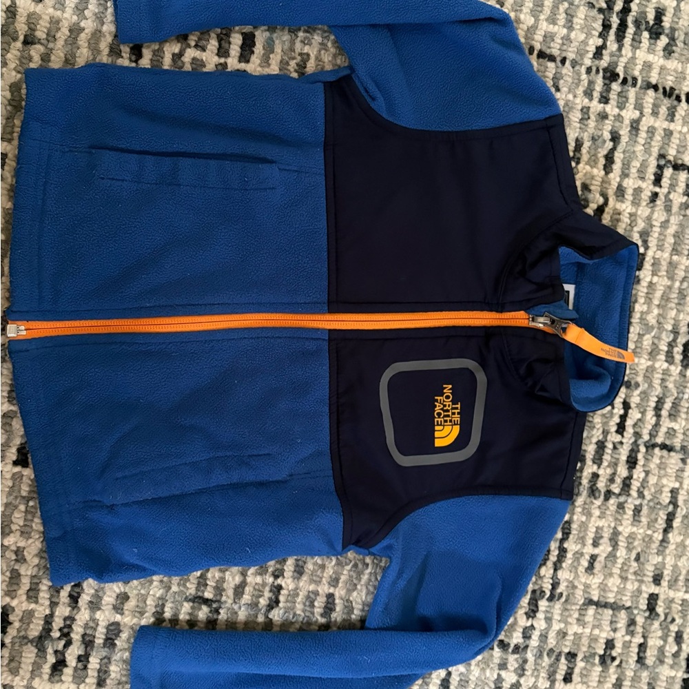The North Face Blue Jacket with Orange Accents